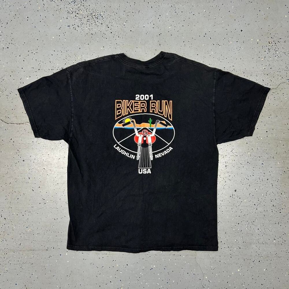 2001 Biker Run Nevada Laughlin black cotton T-shirt